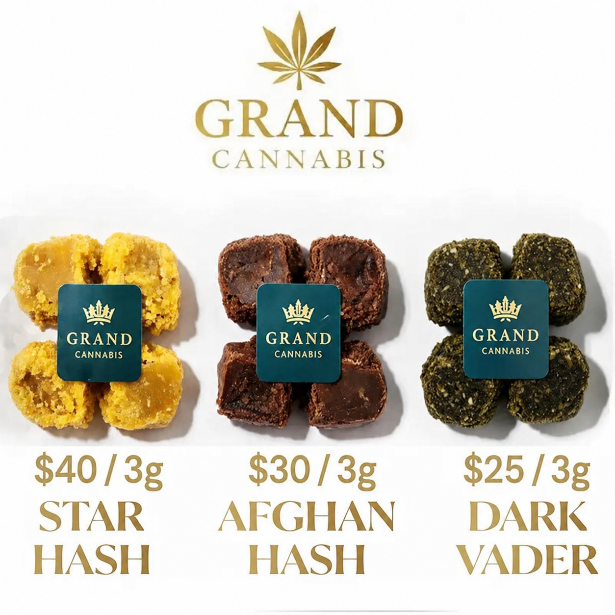 GRAND CANNABIS- STAR HASH , AFGHAN, DARK VADER at Dean Park Cannabis