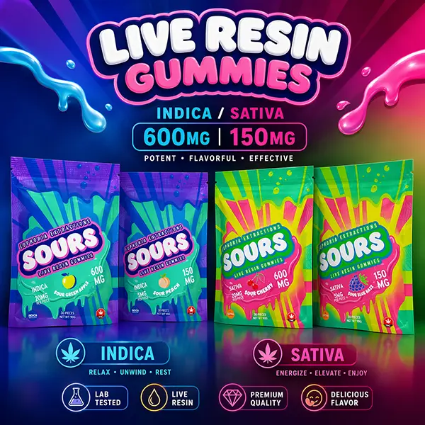 LIVE RESIN GUMMIES IND / SAT in ASSORTED FLAVORS at Dean Park Cannabis